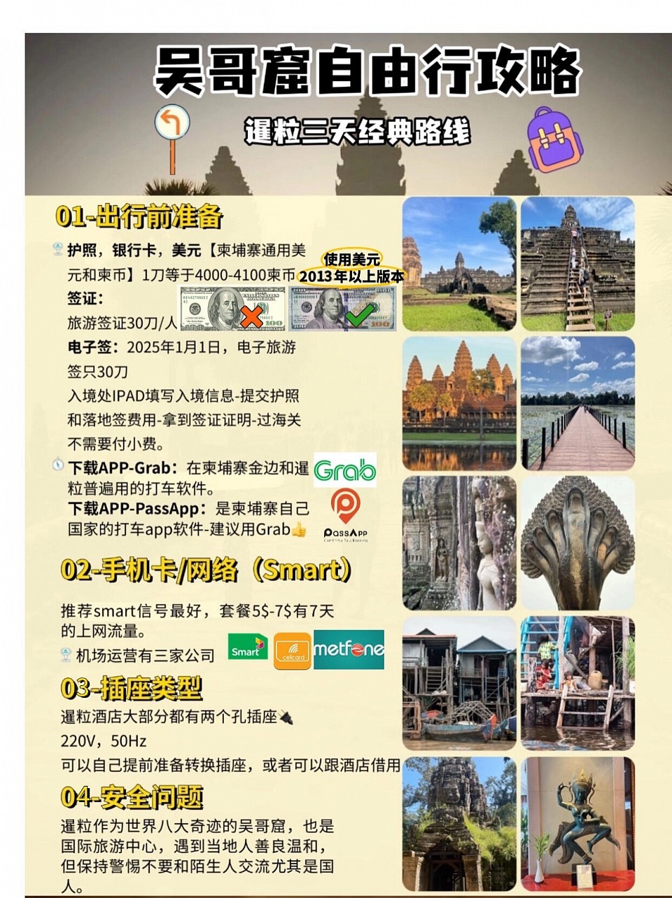 柬埔寨旅游出发前准备：签证、美金、App推荐一览。